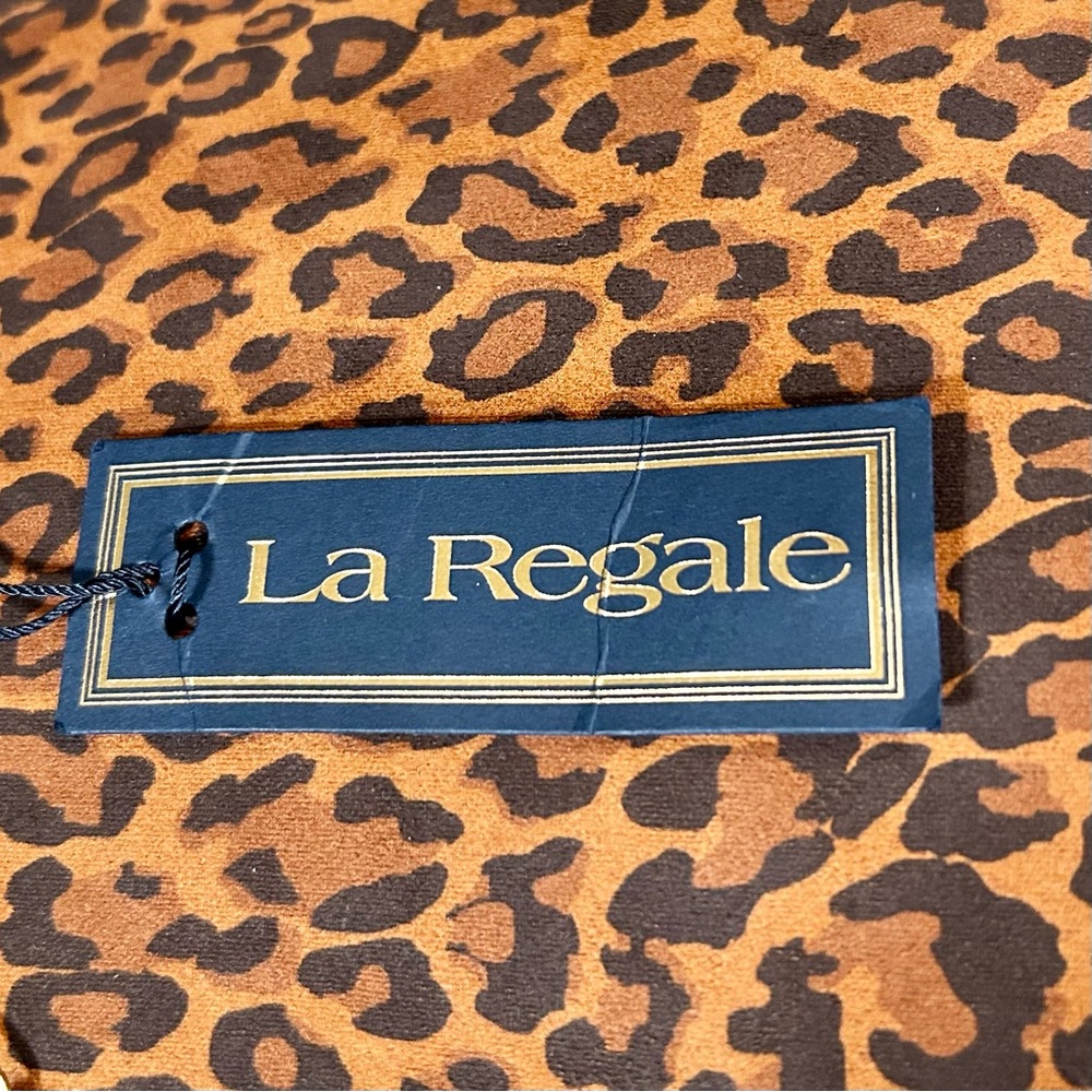 La Regale Italian Brand Crossbody Fold Over Animal Print Clutch Gold Tone Chain - Picture 5 of 6